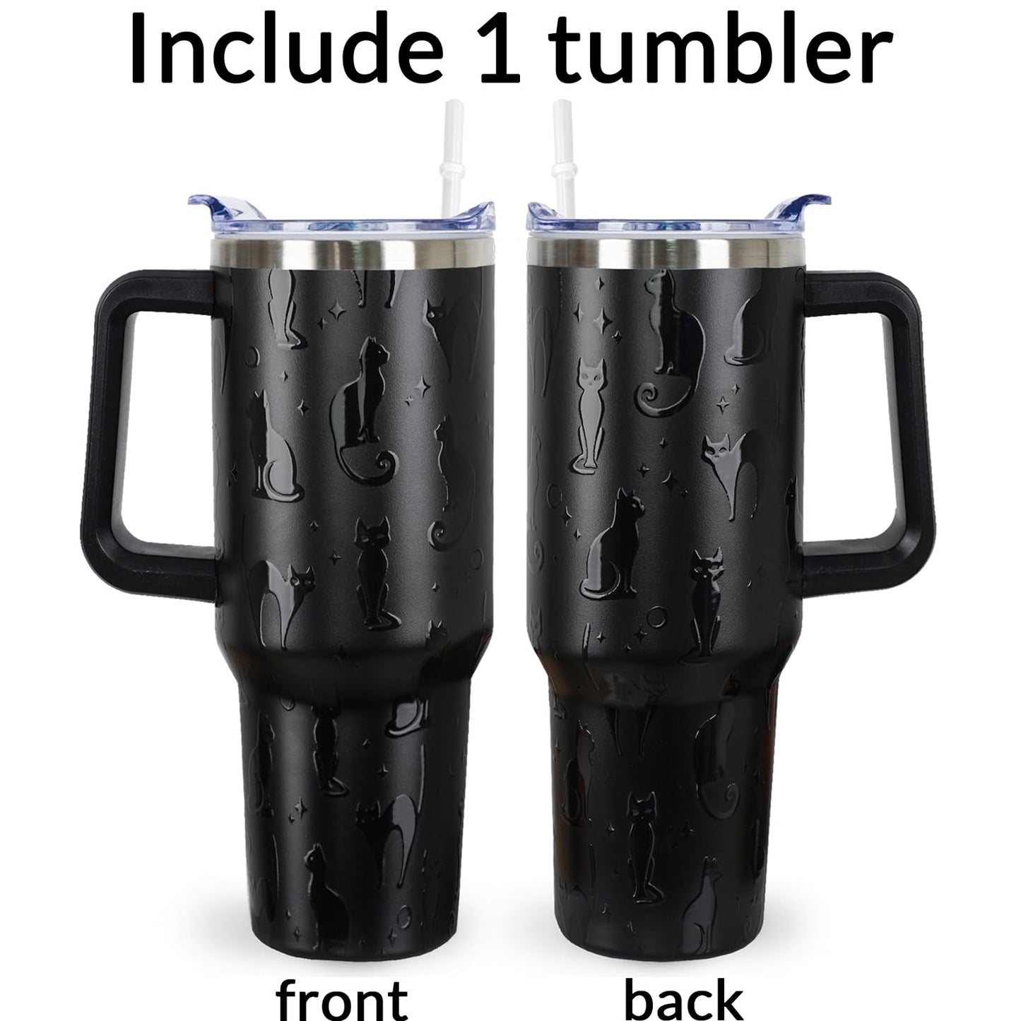 sxmluedn Black Cat Gifts Goth Gift Gothic Halloween Tumbler 40 Oz 3d-Printed Cats Cup For Women Men Travel Mug with Handle Lid and Straw