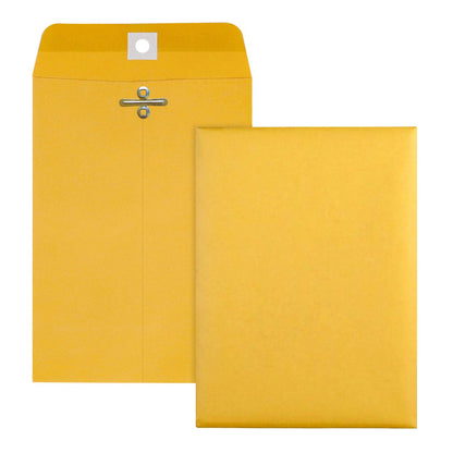 9” x 12” Clasp Envelopes with Gummed Seal Brown Pack of 30