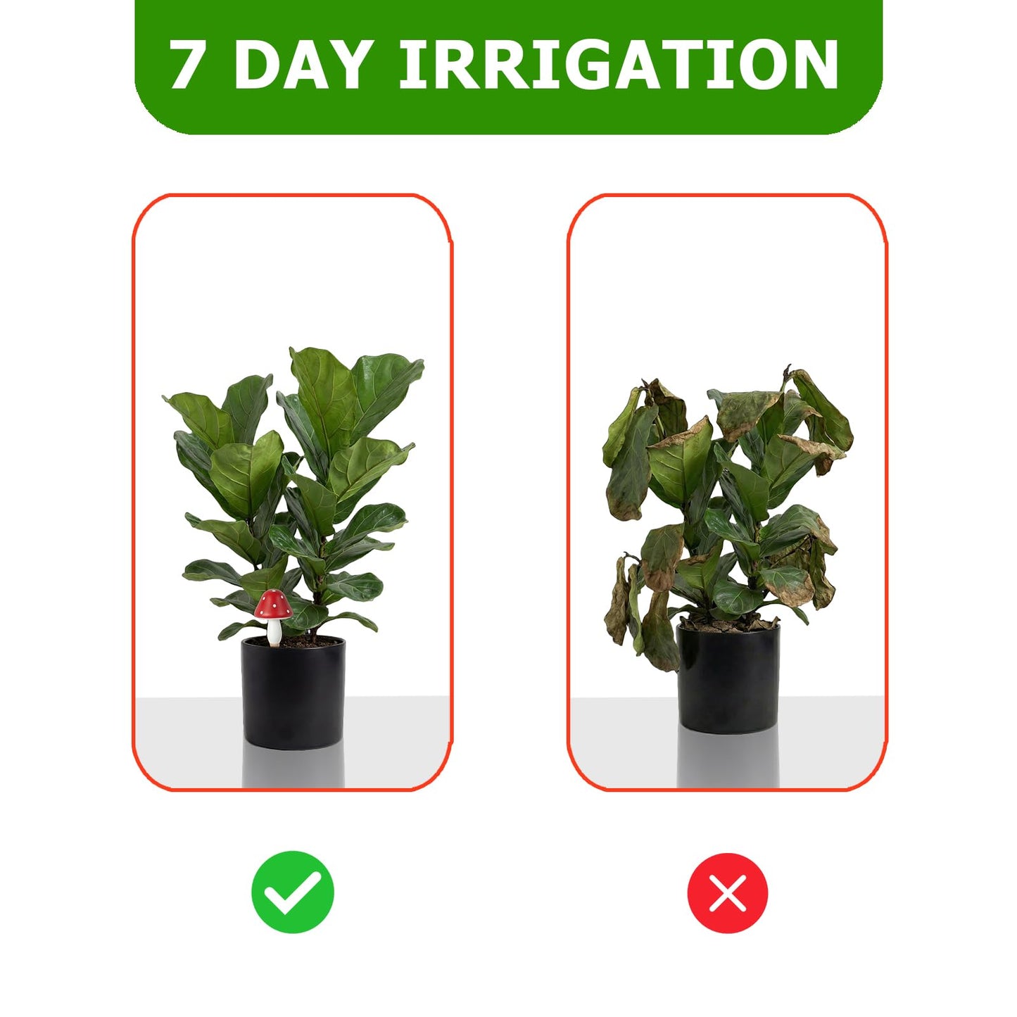 Prashent Plant Watering Globes, 8 Pack Self-Watering Terracotta Spikes - Mushroom Shape Irrigation Devices for Indoor & Outdoor Plants, Slow Release Watering System