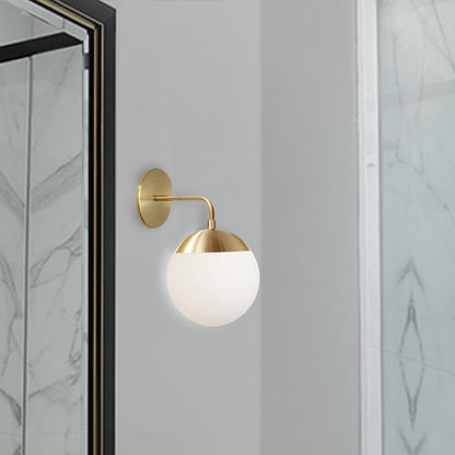Dainolite 1 Light Halogen Wall Sconce Aged Brass with White Glass, Model DAY-141W-AGB
