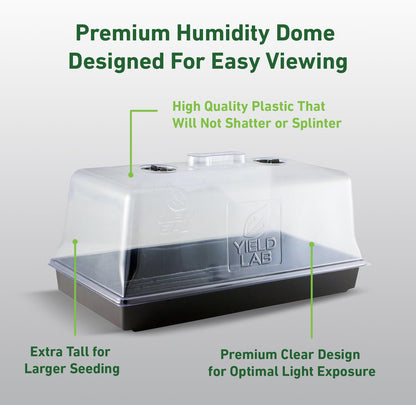 Yield Lab 7 Inch Propagation Dome - 5 Pack Humidity Vented Domes – Plant Growing Dome for Seedling, Germination, Soil & Hydroponic Horticulture