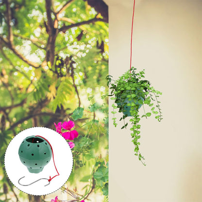 TOYZFRIENDY 5pcs Plastic Multi-Hole Hanging Planter Pots for Hydroponic Seed Starting and Indoor Strawberry Growing, Round Self-Watering Flowerpots for Succulents and Orchid Gardening