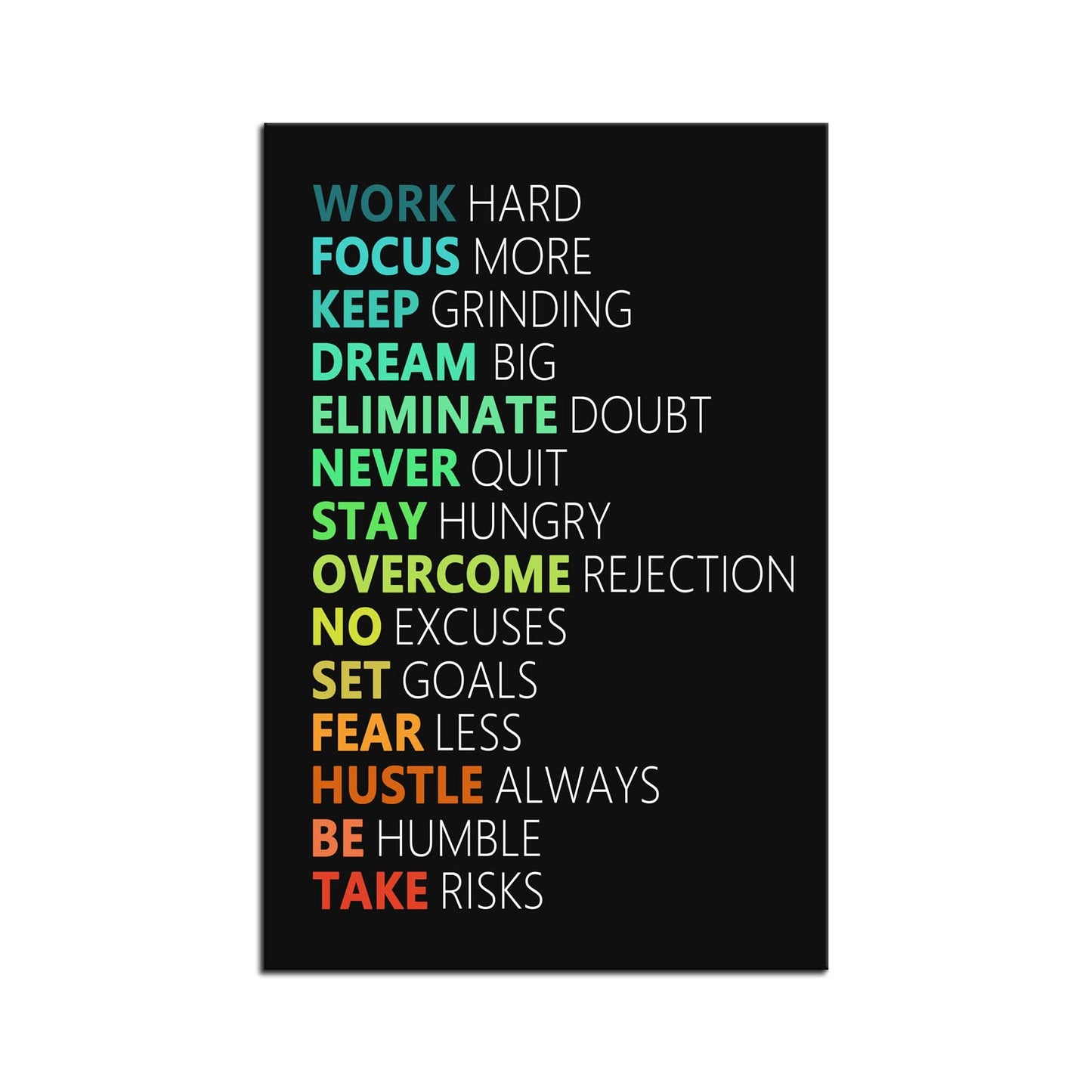 WYJZDZQ8 Inspirational Canvas Wall Art Motivational Poster Motivation Canvas Prints Artwork for Office Living Room Gym Modern Home Decor Painting Stretched and Framed Ready to Hang [24''Wx 36''H]