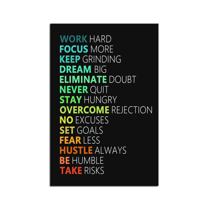 WYJZDZQ8 Inspirational Canvas Wall Art Motivational Poster Motivation Canvas Prints Artwork for Office Living Room Gym Modern Home Decor Painting Stretched and Framed Ready to Hang [24''Wx 36''H]