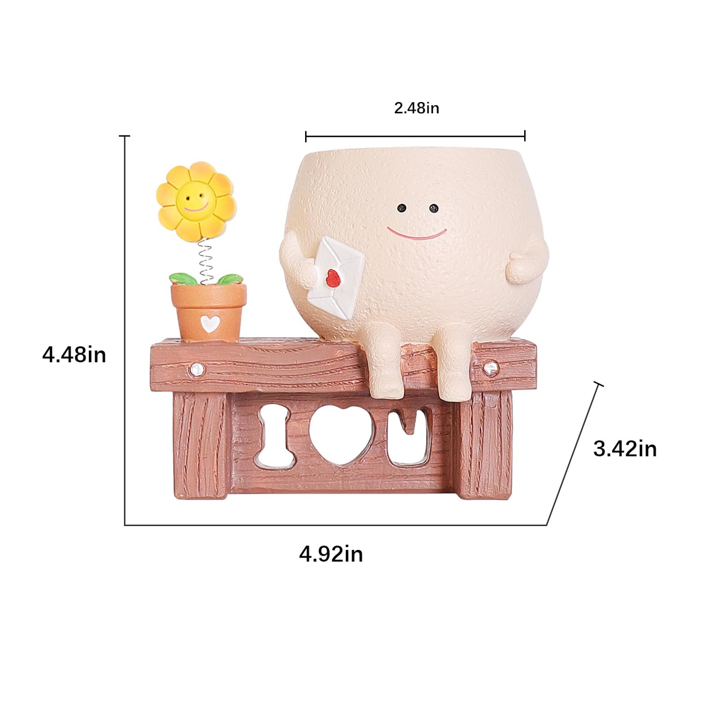 NINIPAPA Funny Face Flower Pots Cute Plant Pot Smiley Planter, Sunflower Pot for Indoor Plants, Unique Succulent Cactus Happy Head Planters, Plant Gifts for Mom Lover on Birthday Christmas ﻿