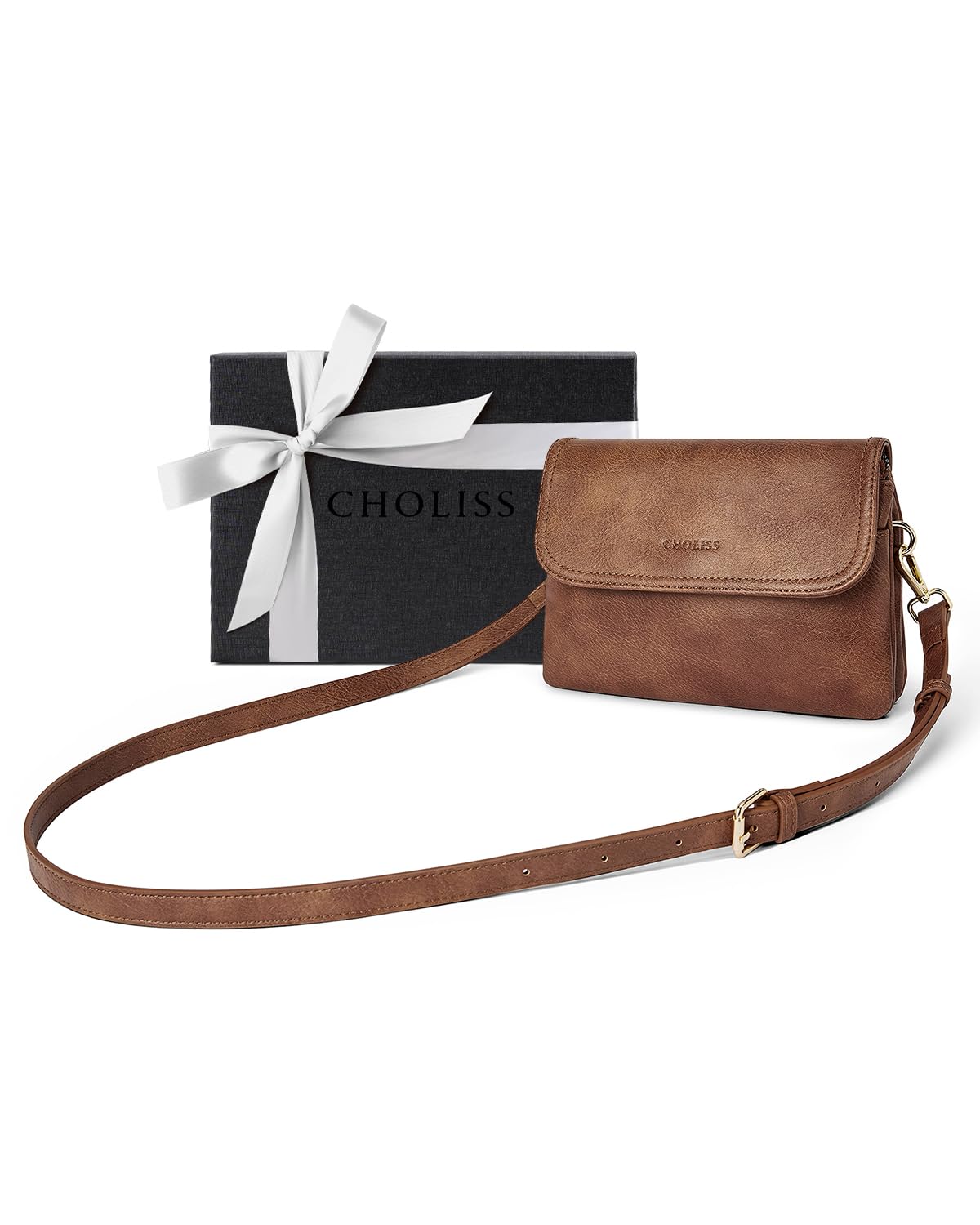 CHOLISS Small Crossbody Bags for Women, Vegan Leather Cell Phone Purse, Mini Travel Purse with Adjustable Strap