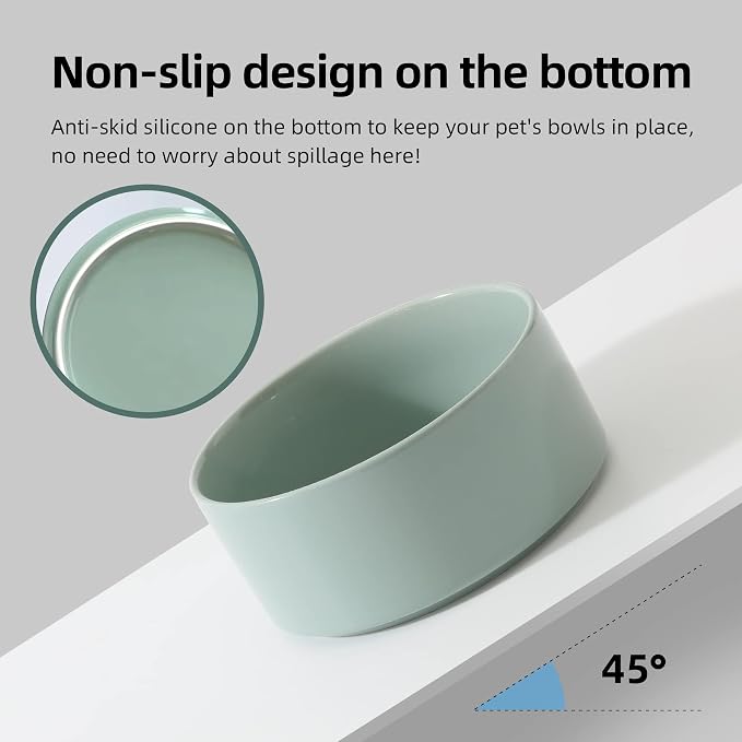 Havniva Cat Bowls Water Bowl Set of Two, 6.1” Ceramic Cat Food and Water Bowl Whisker Friendly Pet Food Bowls for Indoor Cats, Wide Cat Water Dish Prevent Whisker Fatigue Non Slip Cat Feeder