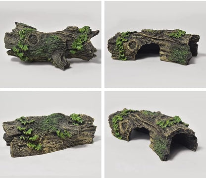 YZHZOM Resin Aquarium Wood Small Reptile Hide Aquarium cave Betta Log Aquarium Ornament pleco cave Snake Hideout (Tree bark)