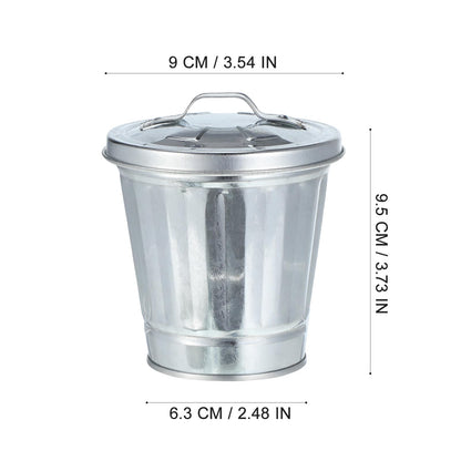 IMIKEYA 3pcs Mini Metal Trash Can: Desktop Mini Trash Cans with Lid 3. 5 * 3. 7 Inch Small Garbage Cans Cute Flowerpots Small Trash Can for Desk Storage Bin with Lids for Special Party Favors