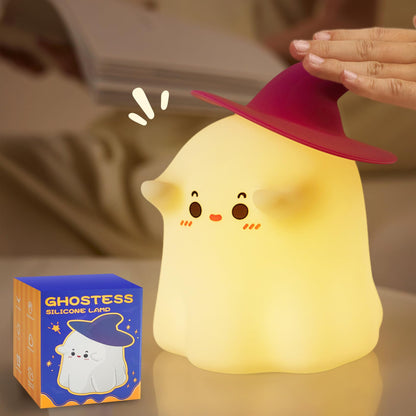 Eelexa Halloween Ghost Night Lights for Kids: Cute Lamp Rechargeable Toddler Baby Night Light with Timer, Adjustable Brightness, Ideal Holiday Season Gift Choice Home Decor (Ghost LAMP)