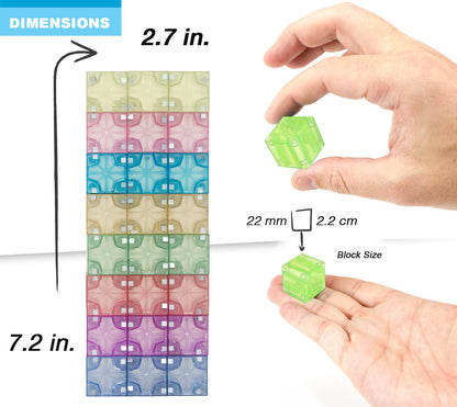 48PCS Pastel Translucent DigitBlocks Magnetic Building Blocks for Kids Montessori STEM Toys for Boys Girls Ages 3-9 Includes Carrying Bag Idea Book Clear Magnet Cubes for Educational Learning Fun