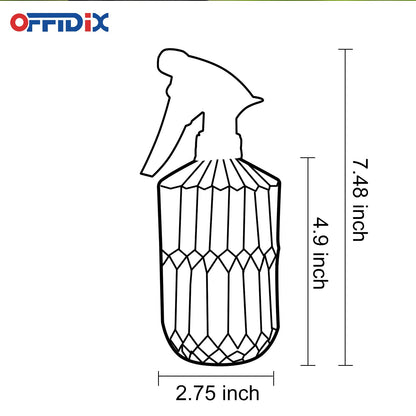 OFFIDIX Glass Spray Bottle, Fine Mist Plant Mister, Handheld Pressure Watering Can,Adjustable Nozzle Glass Spray Bottle,0.43L/15.17oz Handheld Spray Bottles for Garden Plants Cleaning Solutions（Gray）