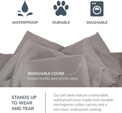 Naturepedic Organic Medium Pet Bed - Super Plush Dog & Cat Beds - Ultra Supportive Dog Bed Mat - Ideal Pet Bed with No Polyurethane Foam - 23" x 17" x 3"