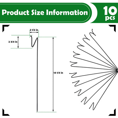Shimeyao 10 Pack 14.5 Inch Ball End Garden Hose Guide Stakes, Heavy Duty Metal Hoses Guard Spike, Holders to Stay Off Grass, Water Pipe Guides for Yard Lawn & Flower Beds to Protect Plants