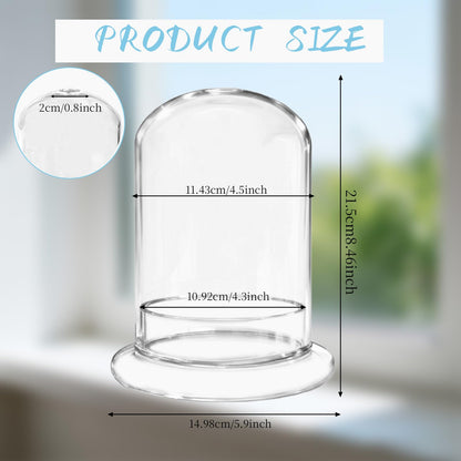 PEDOBALI 2 Pcs 5.9 x 8.46 Inch Glass Terrarium with Airhole and Base Clear Glass Dome Planter Display Container Plants Not Included for Office Desk, Balcony, Coffee Table