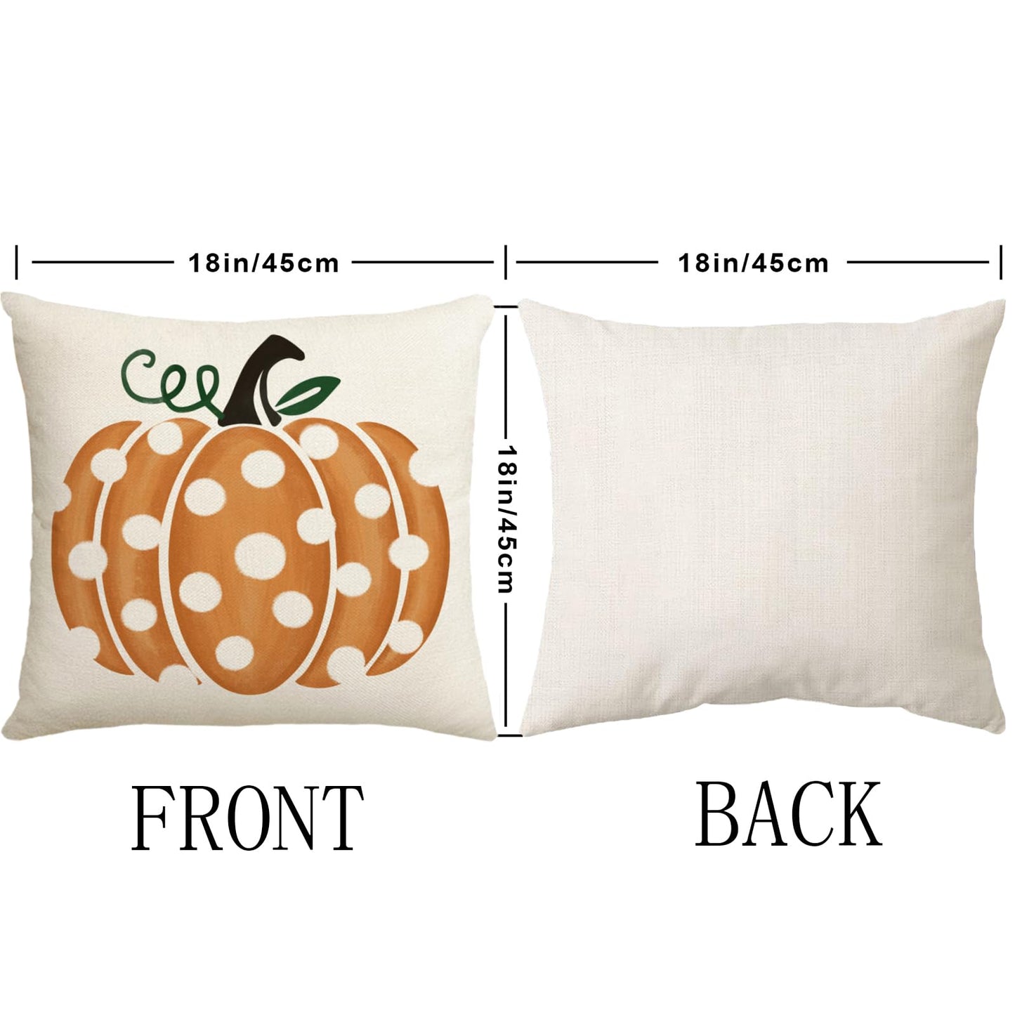 MAZSHTTD Fall Pillow Covers 18x18 Inch Polka Dots Pumpkin Outdoor Decorative Throw Pillow Covers for Fall Thanksgiving Halloween Home Decor Pillows Pillow Covers for Couch Sofa