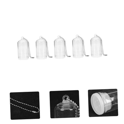 Totority 5pcs Mini Terrarium Keychain Pendant Creative Cactus Glass Cover Ornament for Bags Backpacks and Purses Lightweight and Portable Decor No Plants Included