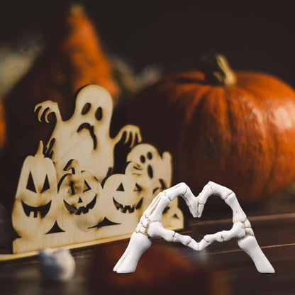 Gothic Skeleton Heart Hands Sculpture 6.3"- Unique Until Death Bone Heart Love Sign -Halloween Home Decor, Gothic Wedding Gift, Shelf Desktop Ornament