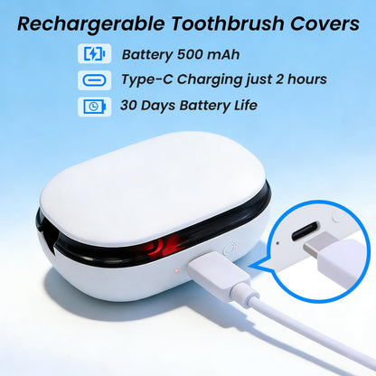 FamilyKit UV-C Toothbrush Sanitizer Holder, Rechargerable Magnetic Tooth Brush Cleaner Cover Manual/Electric Toothbrush Sanitizer Case for Travel Home ﻿