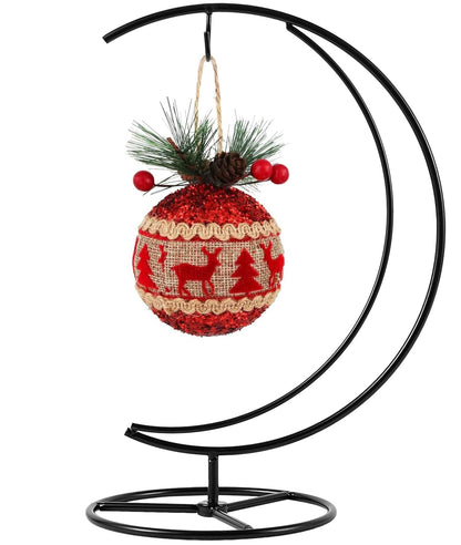 YOLDEGII Ornament Display Stand, Ornament Hanger Holder Glass Ball Air Plant Holder, Hanging Terrarium Stand for Christmas Wedding, Home Office Decor(BigMoon-Style)