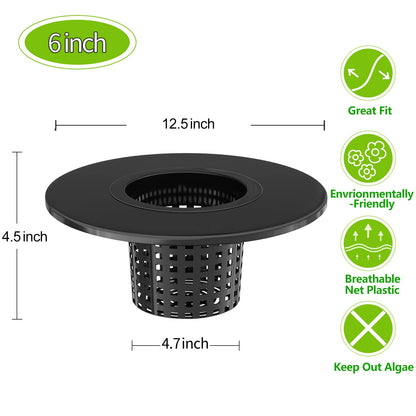 Tectsia Net Pots for Hydroponics 5 Pack, 6 Inch Wide Lip Bucket Basket for Hydroponic Bucket and DWC Bucket System.