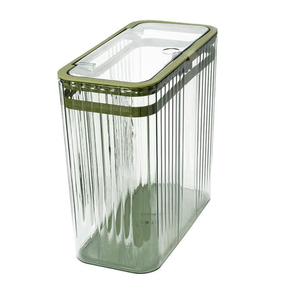 Grtufsat Bathroom Trash Can with Lid3.5 Gallon Garbage Can，for Bedroom, Office, Plastic Slim Waste Basket with Press Top Lid, 15l Clear Trash Bin for Home Slim Trash Bin Clear, Kitchen （Green）