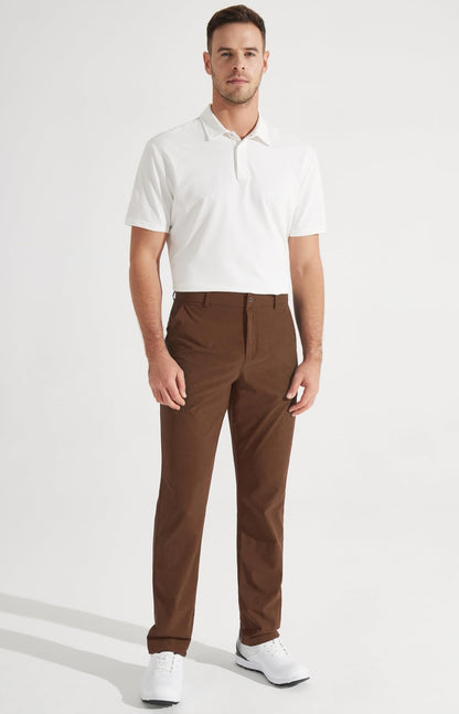 Libin Men's Pants 30" Comfy Business Casual Golf Pants Quick Dry Lightweight Fashion Outfits for Men Travel Vocation Dress Work Water Resistant, Light Coffee, 36W x 30L