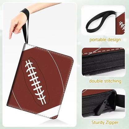 Football Card Binder Holder 900 Pockets with 50 Removable Sleeves, Portable Sports Trading Cards Binder Album Collector Organizer Protectors with Zipper,Waterproof