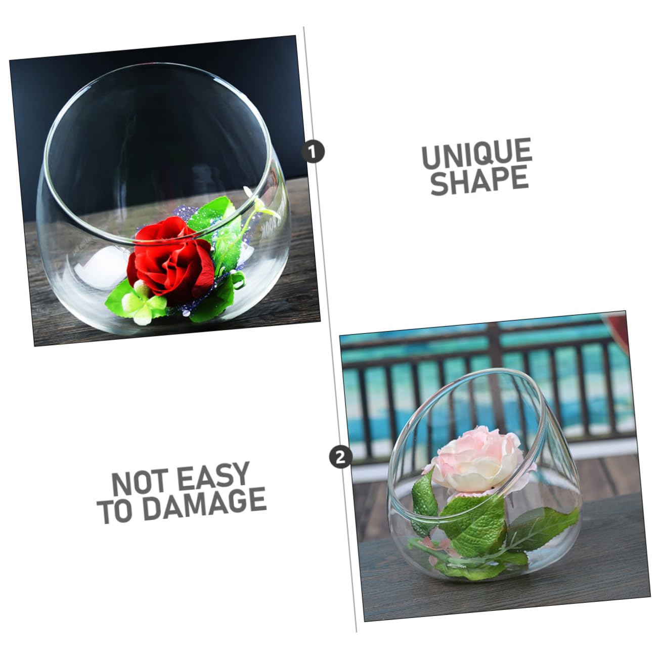 Zerodeko 3Pcs Cut Glass Bottle for Succulents Micro Landscape Terrarium Decorative Planter for Home Easy to Replace Plants Modern Style Display Container