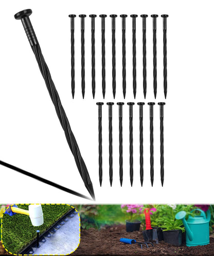 Meboyz 50-Pack 8-Inch Plastic Landscape Stakes,Spiral Edging Spikes Landscape Anchoring Spikes for Paver Edging, Weed Barrier, Artificial Turf & More Weed Barrier, Artificial Turf & More.