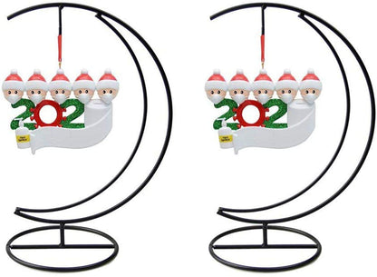WAJJ Ornament Display Stand, 2 Pack Iron Hanging Stand Rack Holder for Hanging Glass Globe Air Plant Terrarium, Witch Ball and Home Wedding Decoration (Moon)