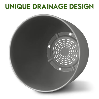 Plant Pots 8 Inch Set of 2, Flower Pots with Multi Mesh Drainage Holes