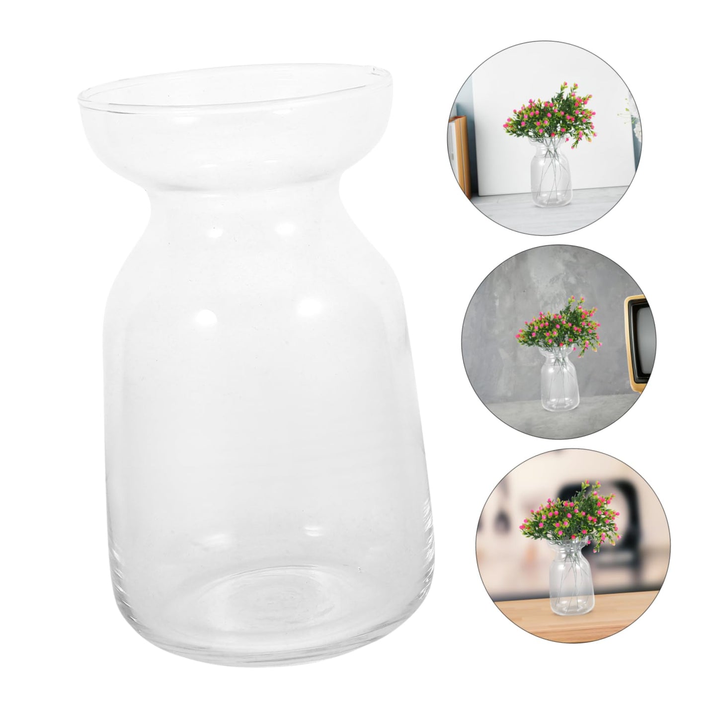 Alipis Clear Glass Hydroponic Vase for Flowers and Plants Transparent Decorative Terrarium Planter for Home Wedding Office Floral Arrangements Elegant Desktop Display