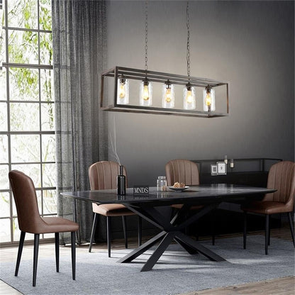 Chloe Lighting Farmhouse 4 Light Semi-Flush Fixture 24in Wide Glass Multicolor Model CH6H804AW42-DP5