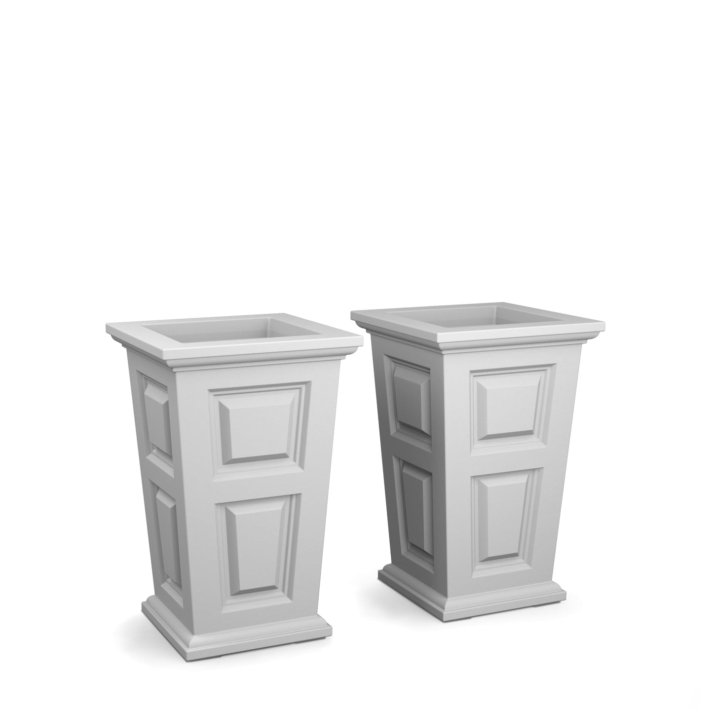 Mayne Wyndham 24-Inch Tall Planter, 2-Pack – Self-Watering, Weather-Resistant Planter for Flowers – Durable Indoor/Outdoor Design for Patio, Porch, or Entryway
