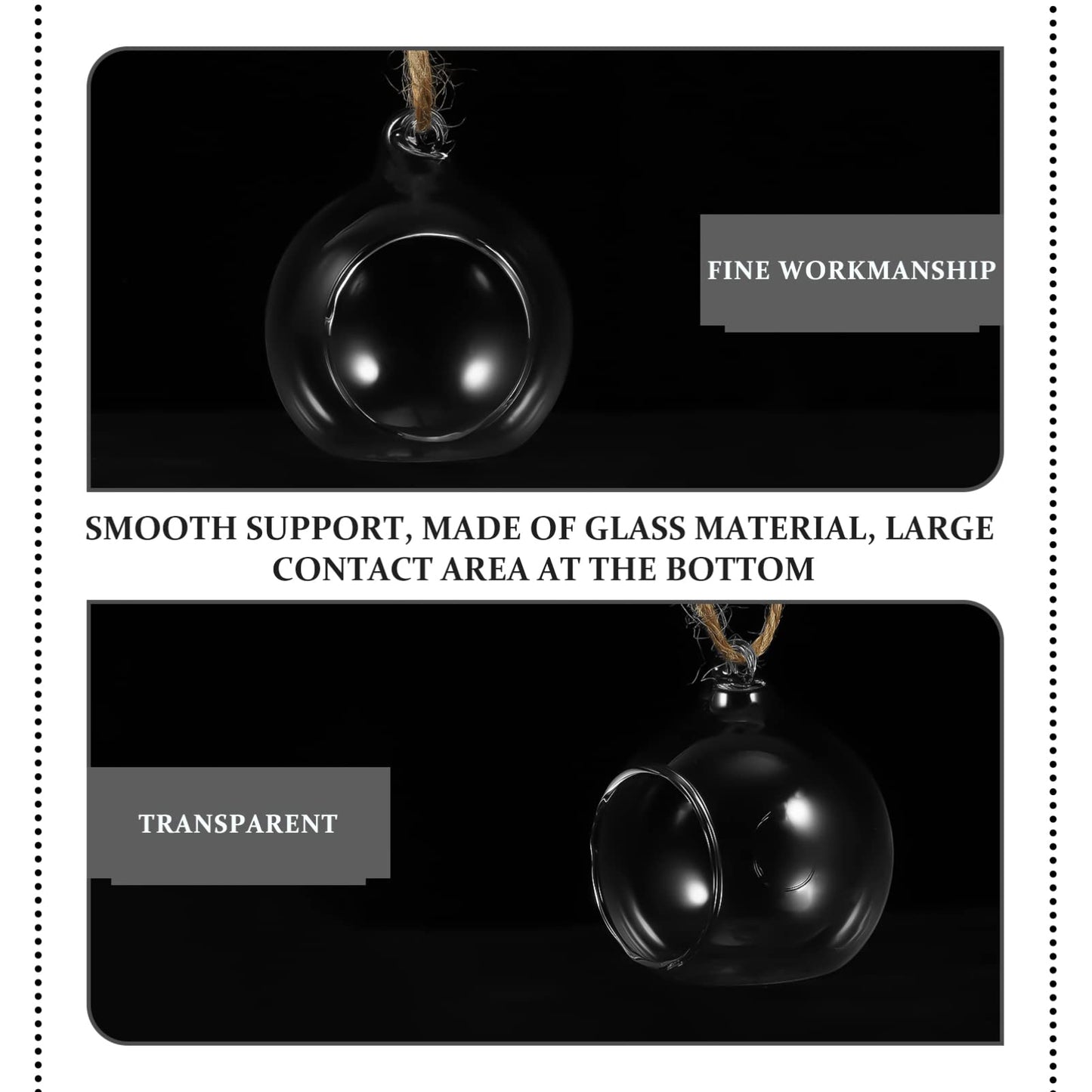 Cabilock Hanging Planter Glass Containers Glass Vases 12 Pcs Hanging Terrarium Hanging Glass orb Hanging Terrarium Globe Orbs air Plants Globe Glass Plant Glass Containers Glass Vases Glass Vase