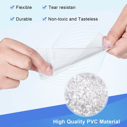 Marspark 300 Pieces Name ID Badge Holders Vertical Clear Plastic Name Tag Badge ID Card Holdes for Lanyard with Waterproof Resealable Zip Transparent PVC Sleeve Cover for Nurse Office School Business