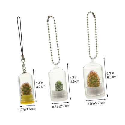 ifundom 6Pcs Miniature Glass Terrarium Keychain Pendant for Air Plants Miniature Vases Accessories for Plant Propagation and Home Decor