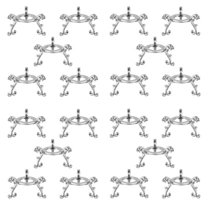 vskikris 20pcs Small Silver Crystal Ball Sphere Holders - 2in Metal Crystal Stone Display Stand