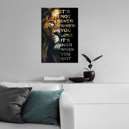 Inspirational Wall Art for Office Quotes Theme Wall Decor for Animal Leopard Motivational Canvas Prints Framed Wall Art for Bathrooms Modern Home Decor Artwork Framed Stretched [12''W x 18''H]