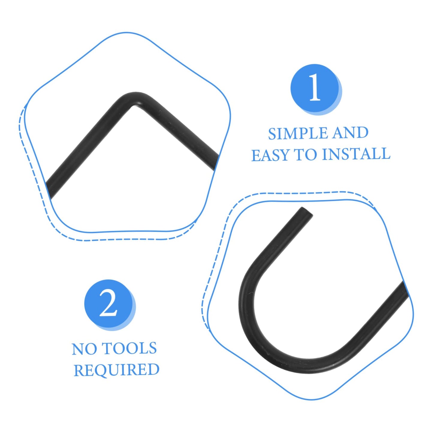 BESPORTBLE 8pcs Heavy Duty Black Fence Hooks for Hanging Plants Planters Bird Feeders Lights Easy to Install Space Saving Design for Decks Railings Gardens