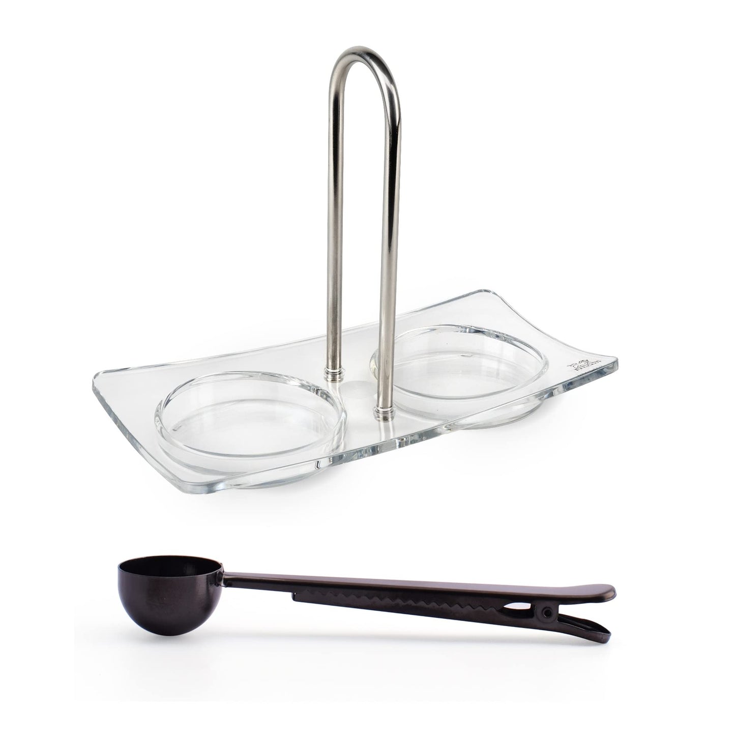 Peugeot Linea Salt and Pepper Mill Tray, Acrylic - With Stainless Steel Spice Scoop & Clip