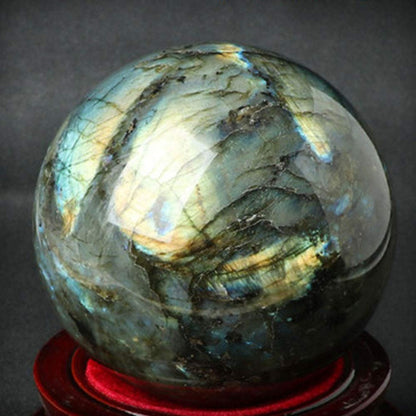 Acxico 1Pcs 60mm Natural Labradorite Quartz Sphere Quartz Crystal Ball Reiki Healing