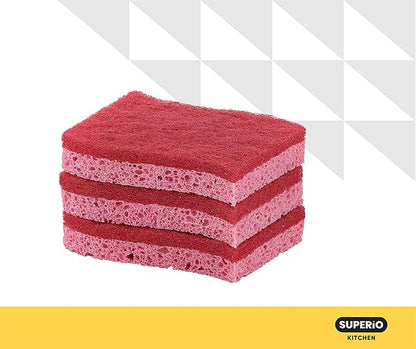 Kitchen Sponges for Washing Dishes, Non-Scratch Cellulose Dish Scrub Sponges, Cleaning Sponges for Household Use, Safe Cleaning Products, Kitchen Sponges Pack of 24, by Superio