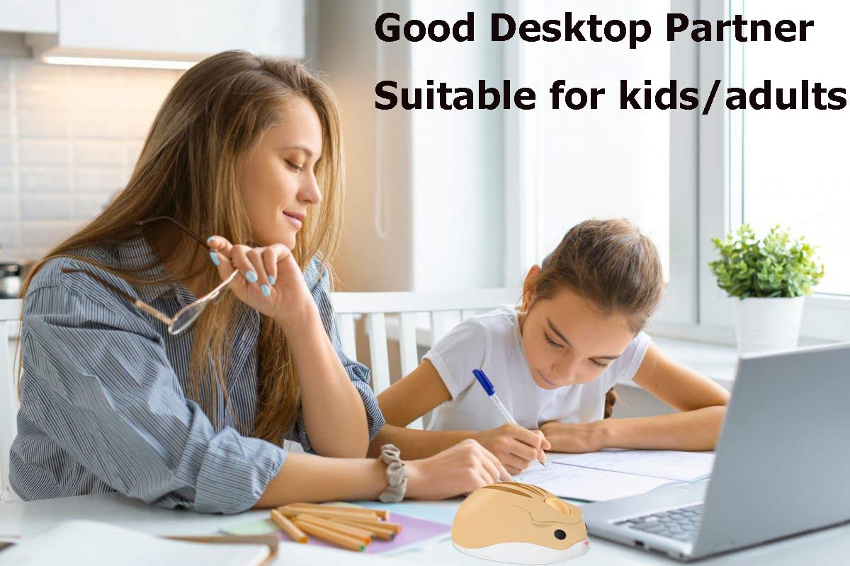 Wireless Mouse Cute Hamster Shape Less Noice Portable Mobile Optical 1200DPI USB Mice Cordless Mouse for PC Laptop Computer Notebook MacBook Kids Girl Boy Men Women Adults School Office Gift (Purple)