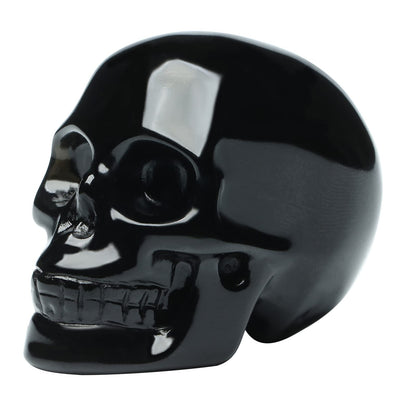 Bmuafry 2''Natural Black Obsidian Crystal Skull Head Hand Carved Reiki Healing Stone Statue Healing Home Office Art Room Decoration
