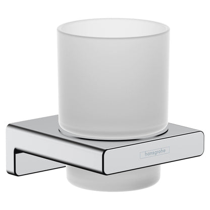 hansgrohe AddStoris Toothbrush Tumbler in Chrome 4-inch Accessories in Chrome, 41749000