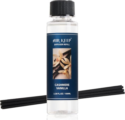 Airkeep Reed Diffuser Oil Refill/Cashmere Vanilla/3.38 oz / 1 Pack/Air Freshener & Aromatherapy Essential Oil Blend for Home Fragrance – Scented Refill Oil for Bathroom, Bedroom & Home Decor