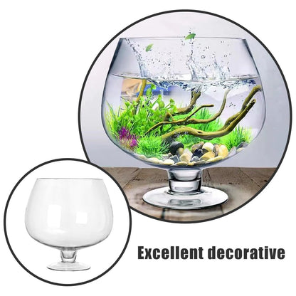 BESPORTBLE Glass Fish Bowl Vase - Clear Bubble Planter Terrarium Fish Bowl Wine Goblet Shaped Vase Transparent Hydroponic Bulb Floral Container