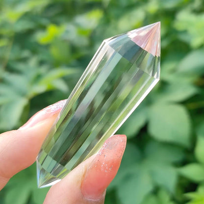 Vogel-Cut Crystal Wand 2 inch 24 Sided Vogal Cristal Vogel Cut Crystals Clear Double Terminated Himalayan Crystal Natural High Altitude Vogal Crystal Healing Quartz voegel 24 sided crystal Chakra Gift